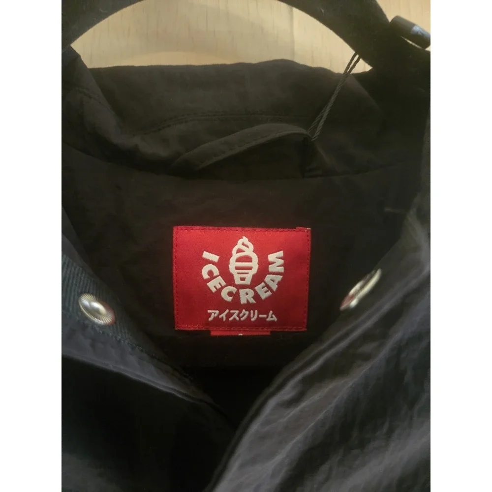 ICECREAM BBC Coach Jacket Black NWT Size Small Running Dog Graphic Coat